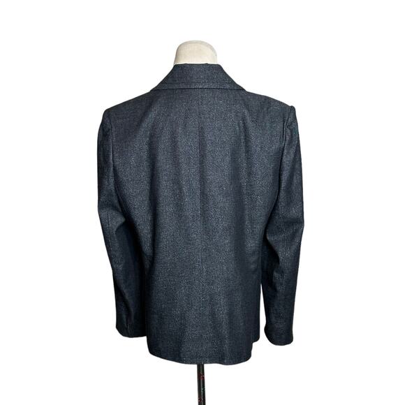 R. Q. T. gray shimmer three button lined blazer size 12 - Picture 4 of 7